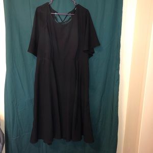 Torrid black lace up flutter sleeve dress